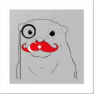 Mustache Flag Turkey Posters and Art